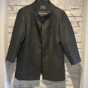 Chanel Black Tweed Sequin employee Uniform Jacket 12